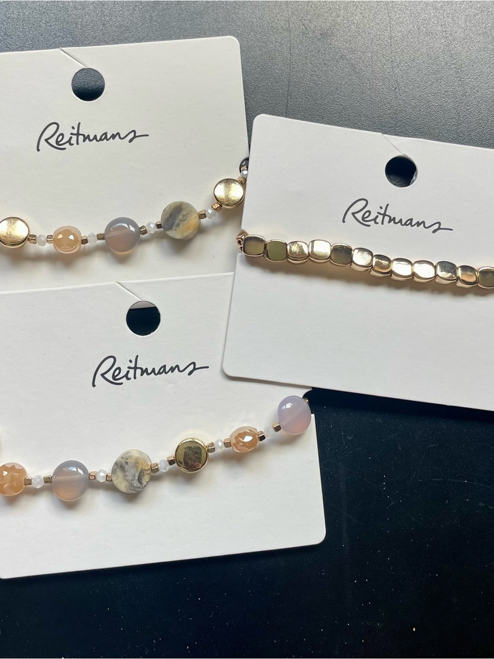 Reitmans Gold & Pink Beaded Women's Bracelet Set of 3